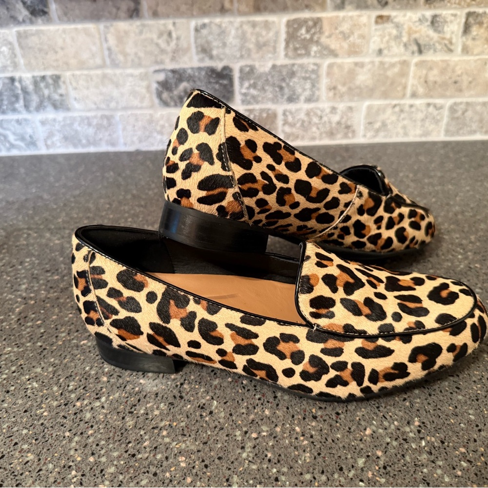 Unstructured by Clarks Animal Print Brown and Black Loafers Stylish Flats